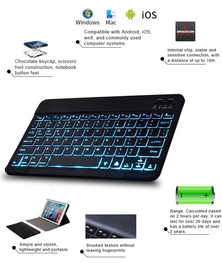 Bulk wireless illuminated keyboard 
